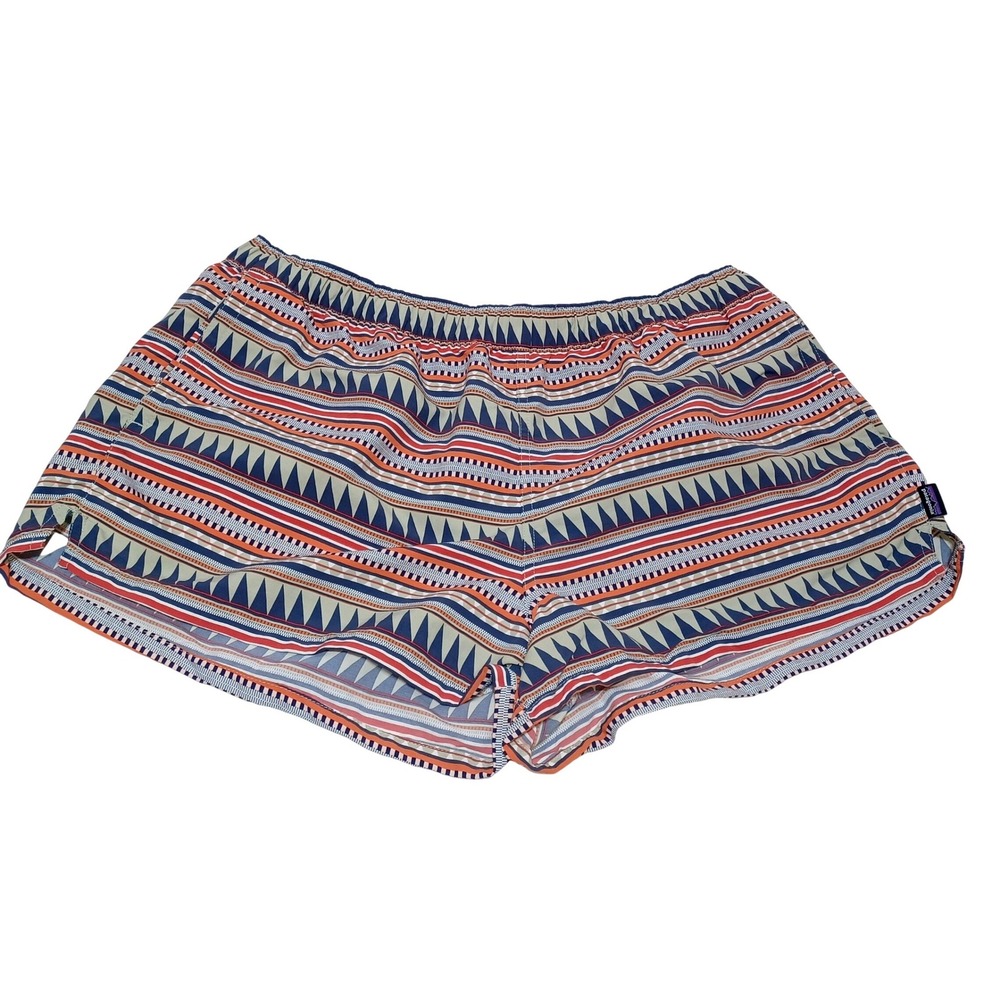 Patagonia Barely Baggies Shorts 2.5" Women XL Belay Stripe Outdoor‎ Desert Sage
